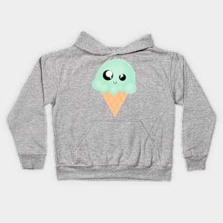 Kawaii Mint Icecream Kids Hoodie